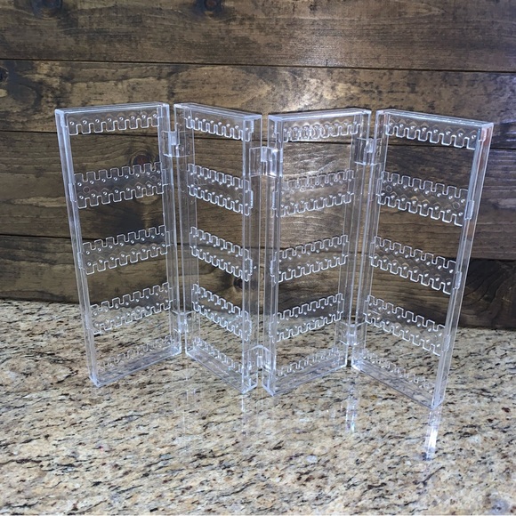 Acrylic 5 Tier 4 panel Foldable Earring Holder Rack Stand Jewelry Organizer - Picture 2 of 12